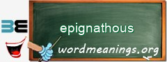 WordMeaning blackboard for epignathous